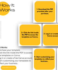 Product image of Modern Food Recipe Instagram Posts Templates (15 Editable Templates) showing how it works