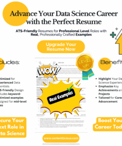 professional level data scientist resume template cover image showing the benefits