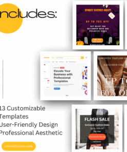 Seasonal Product Offers Instagram Post Templates (13 Editable Templates) product image, explaining what is included