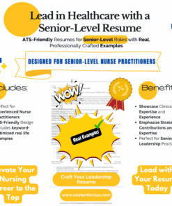 image of senior-level nurse practitioner resume template showing benefits and what is included
