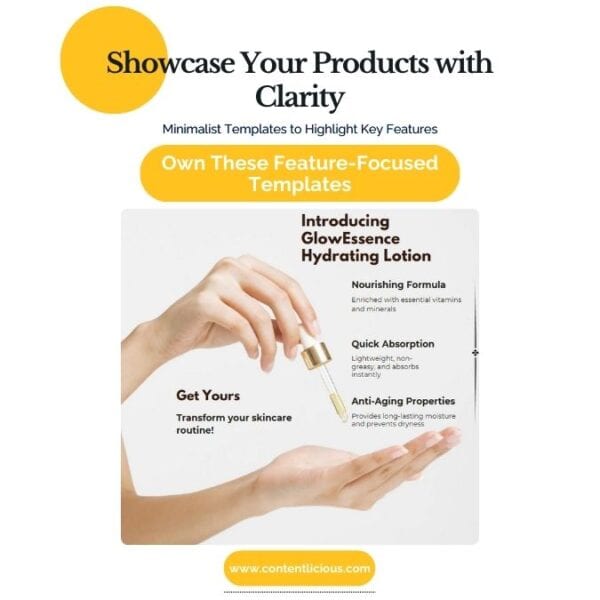 cover image of minimal product features Instagram posts templates showing a sample template