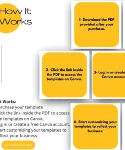 image of minimal product features Instagram posts templates showing how it works like downloading and accessing the templates