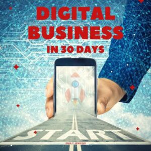 PLR E-book: Launch Your Digital Business in 30 Days – Cover image with a road to a digital start line, symbolizing a business launch