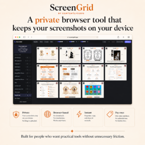 ScreenGrid private browser-based screenshot tool with local device storage